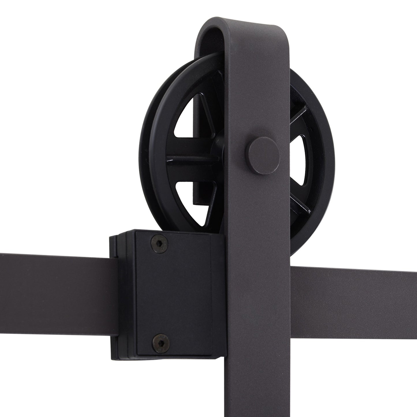 Sliding door hardware set, 183 cm, Carbon steel, Dark brown