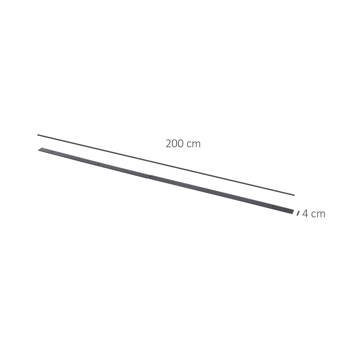 Sliding door hardware set, carbon steel, 200 cm, brown