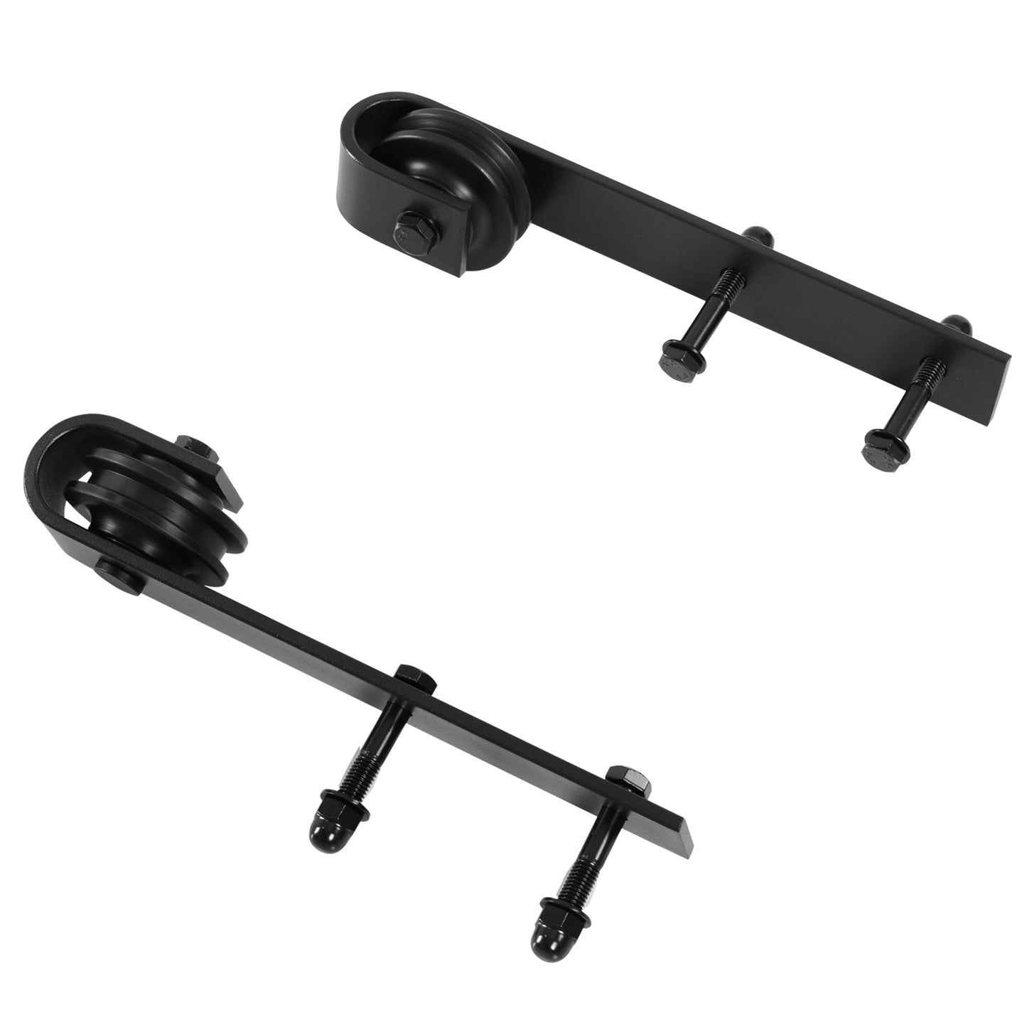 Sliding door hardware set, 200 cm, Carbon steel, Black