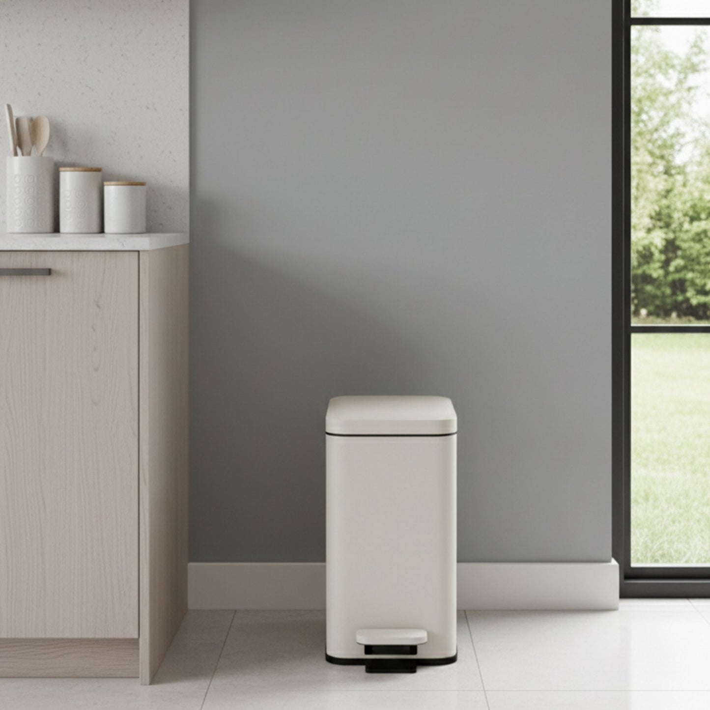 Slim Pedal Bin, 10L – Soft-Close, Hands-Free Design