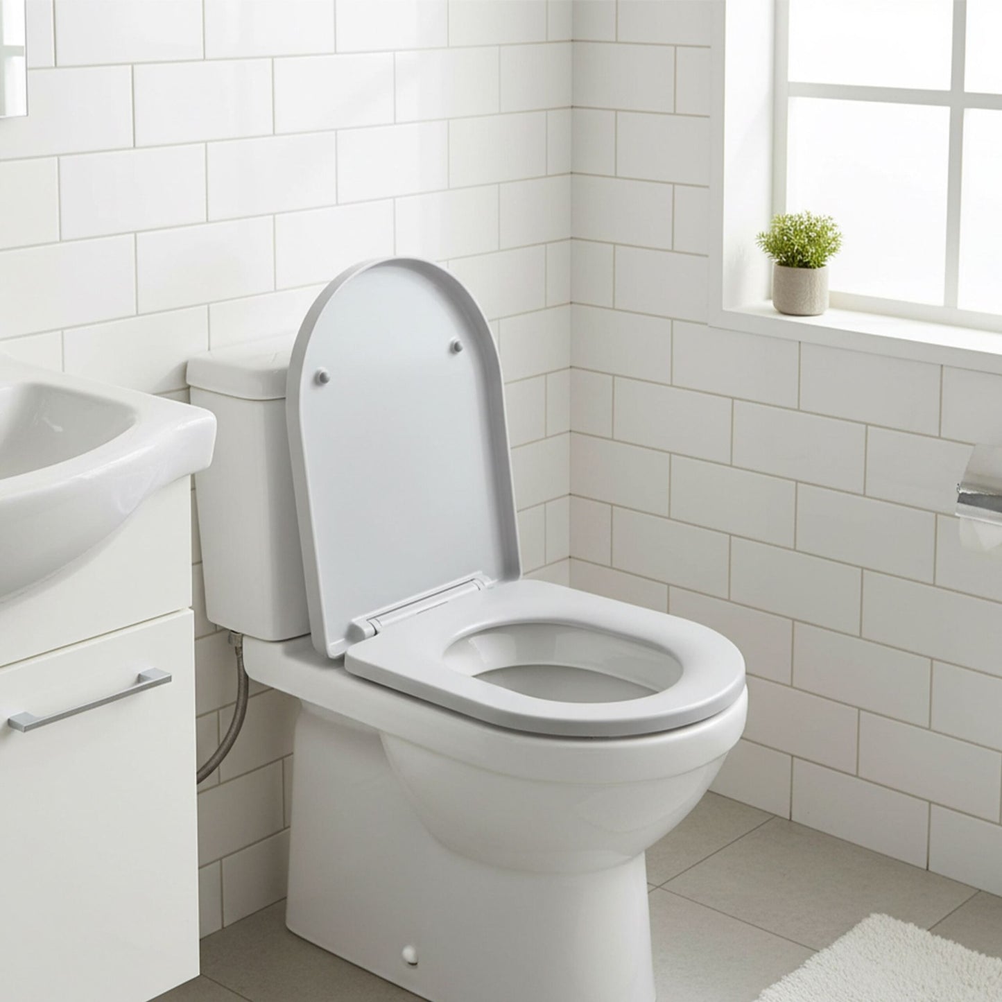 Slow-Close Duroplast Toilet Seat, Removable, Universal Fit