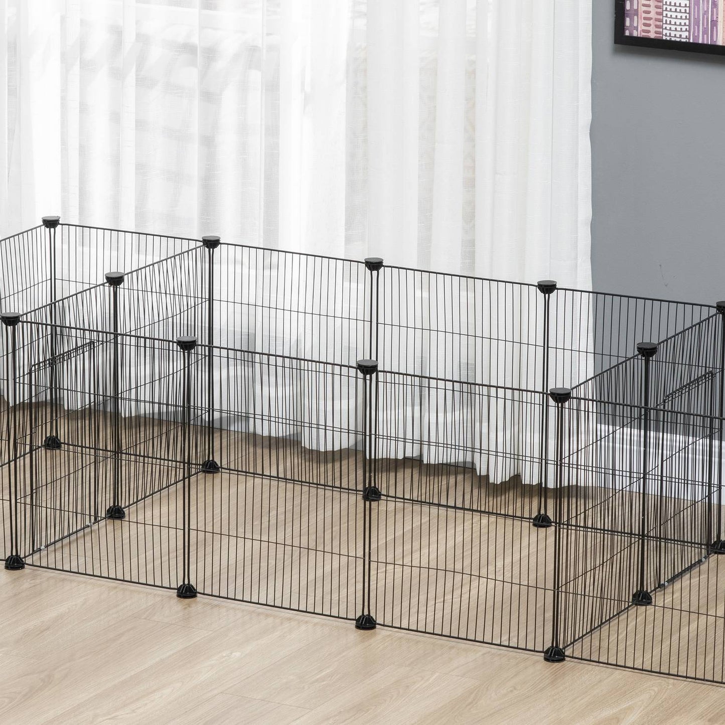 Small animal cage with 18 steel panels for guinea pigs
