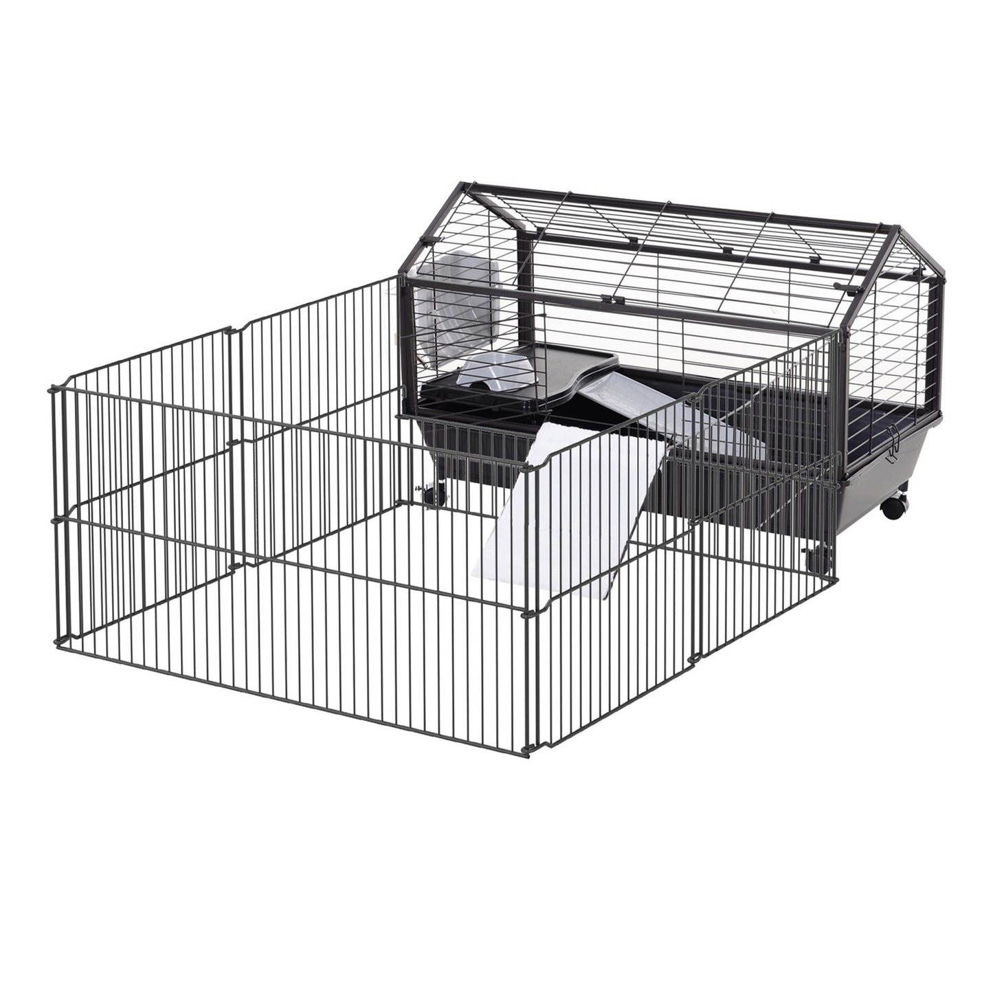 Small animal cage - metal rodent with garden and balcony