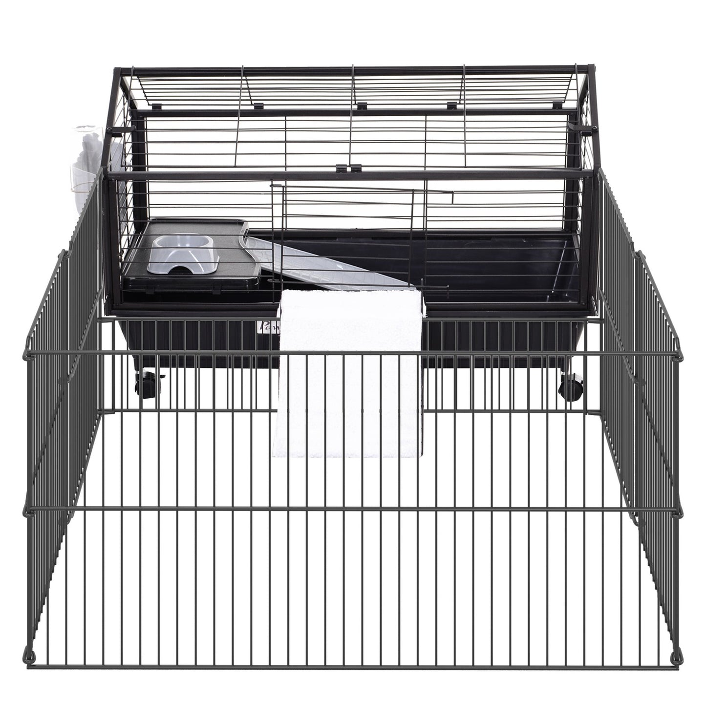 Small animal cage - metal rodent with garden and balcony
