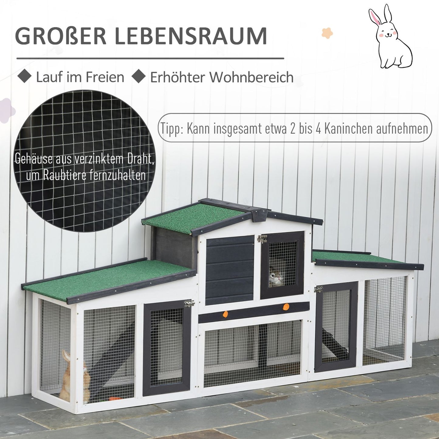 Small animal house, double-decked spruce, weatherproof roof
