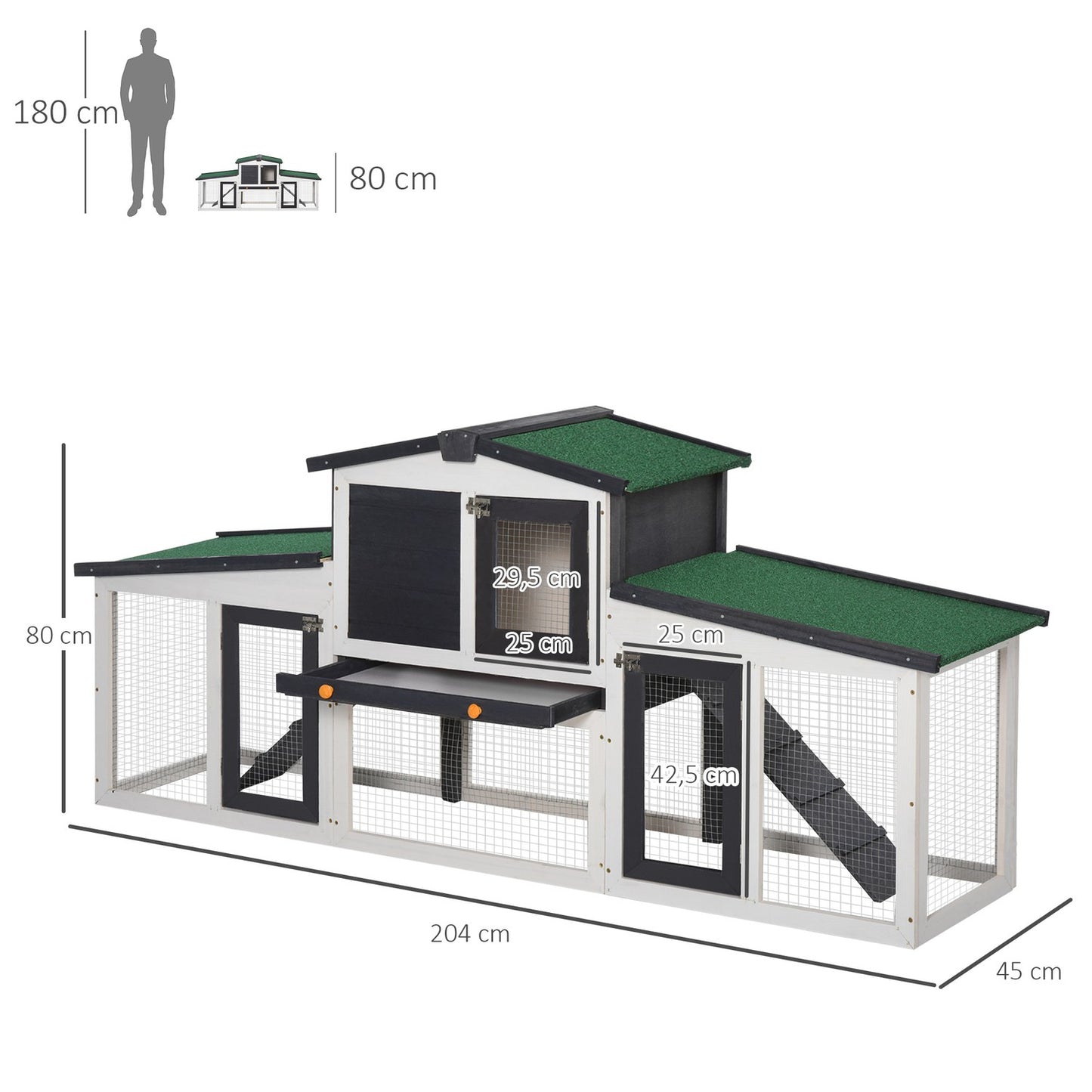 Small animal house, double-decked spruce, weatherproof roof