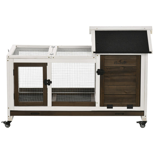 Small Animal Hutch with Wheels, 108 x 58 x 73.5 cm