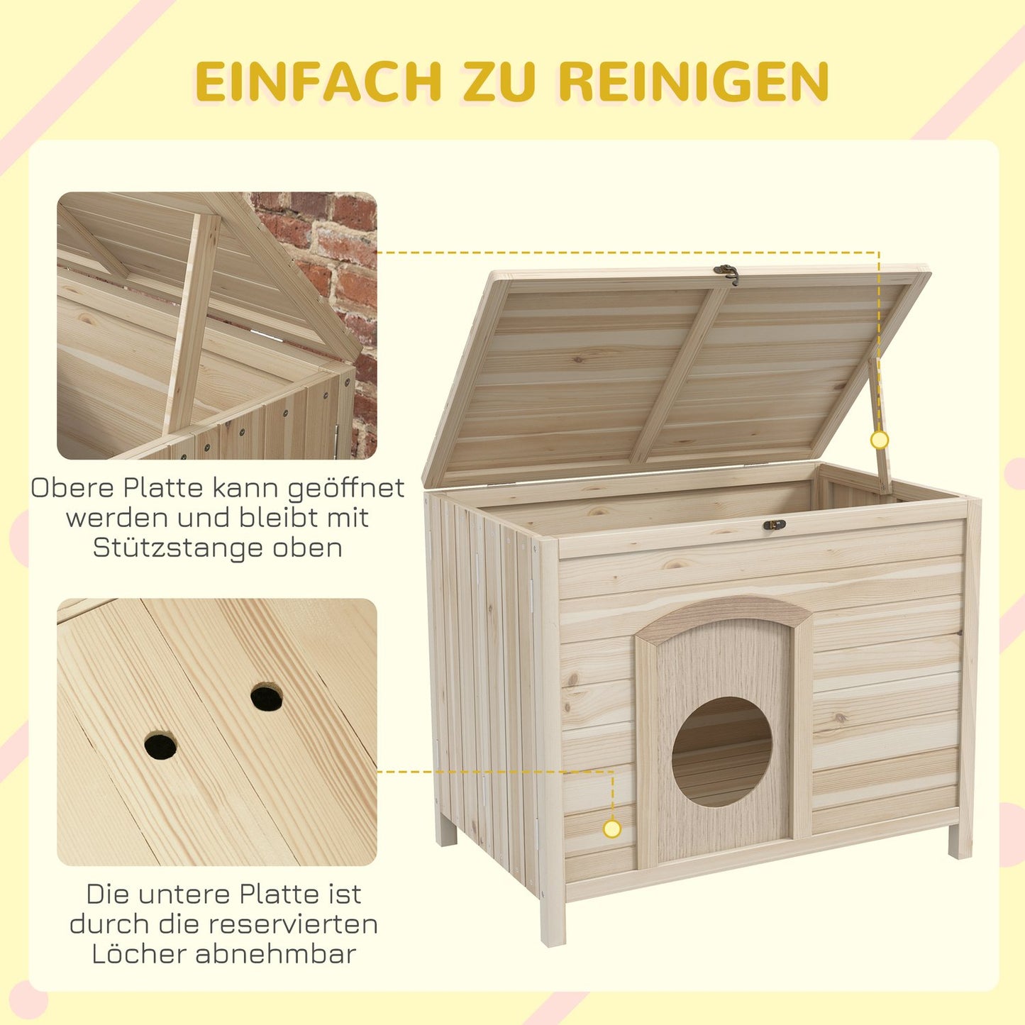 Foldable wooden pet house for cats and dogs indoors 13.5 kg