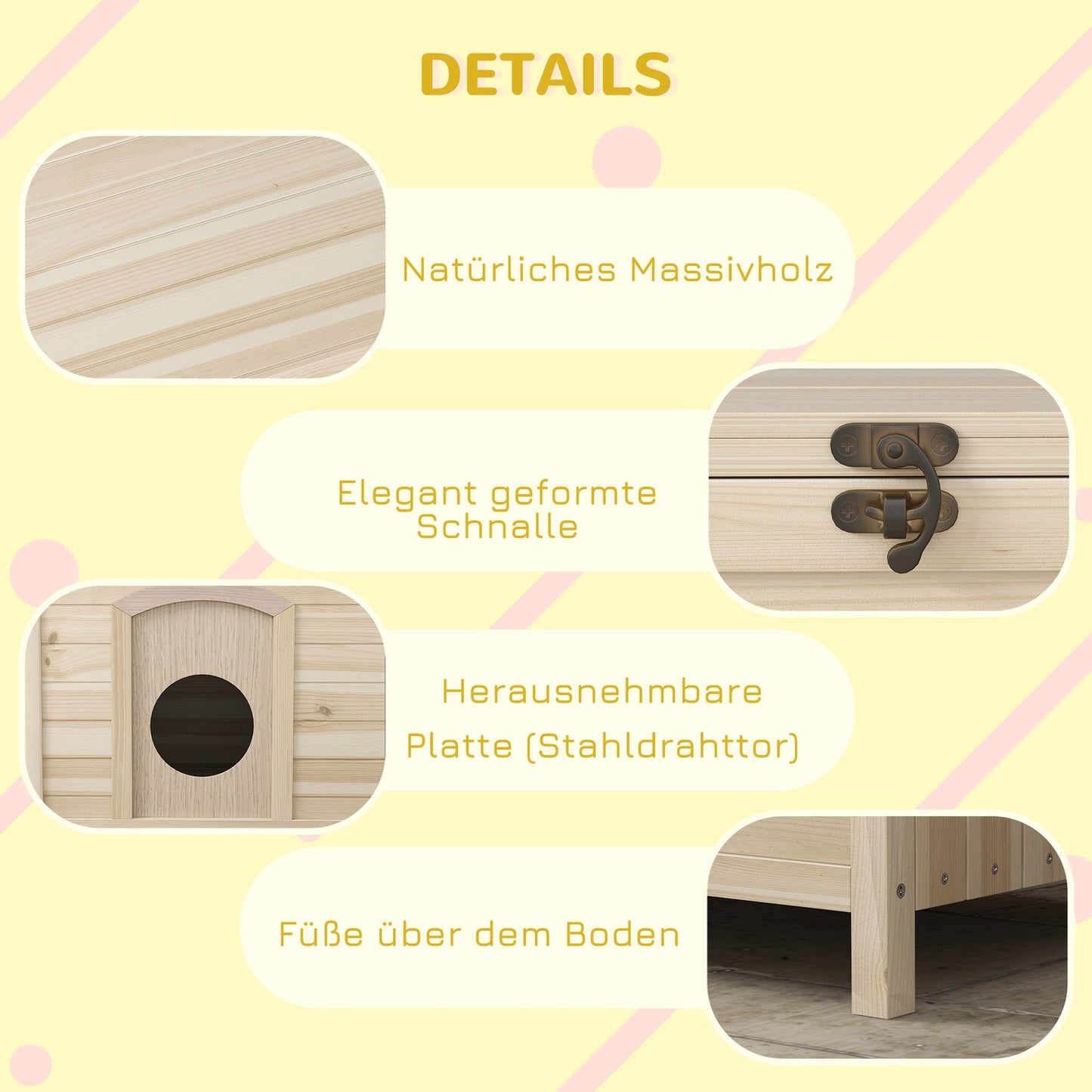 Foldable wooden pet house for cats and dogs indoors 13.5 kg