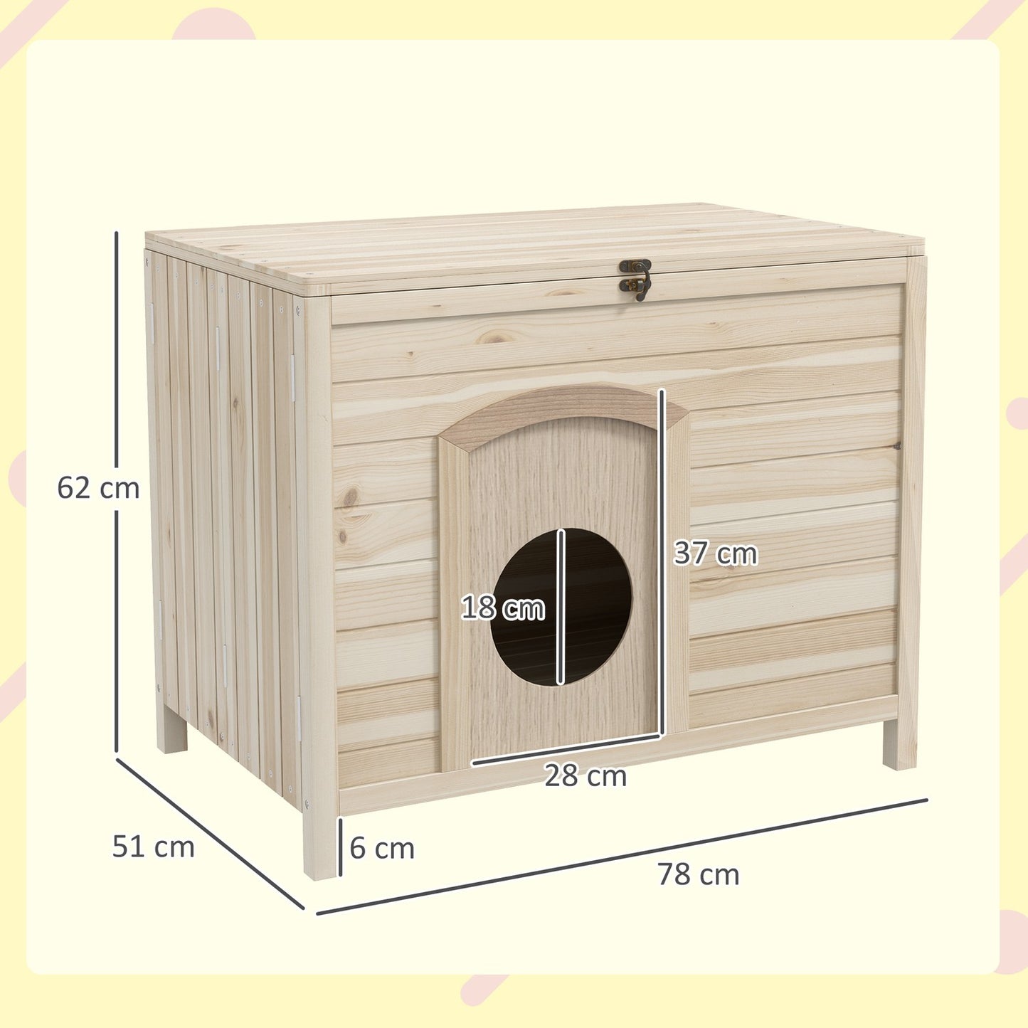 Foldable wooden pet house for cats and dogs indoors 13.5 kg