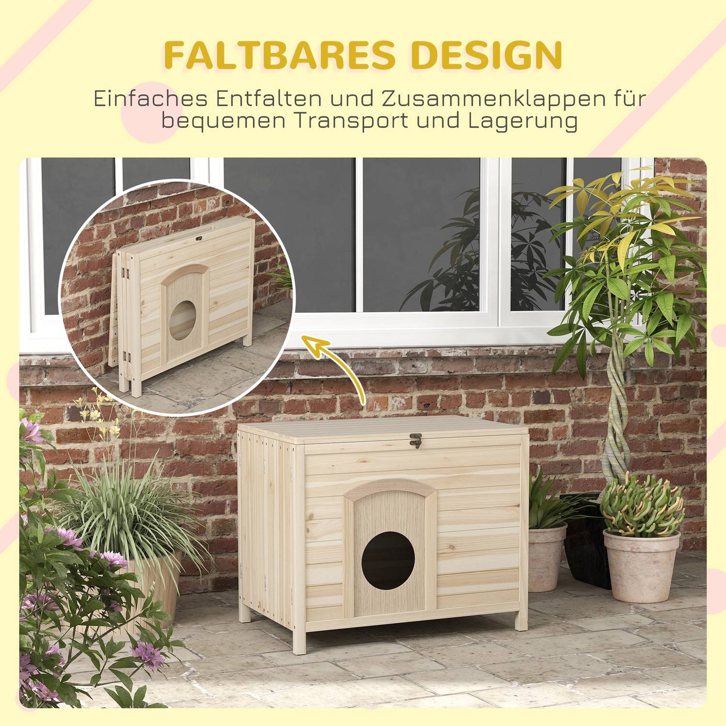 Foldable wooden pet house for cats and dogs indoors 13.5 kg