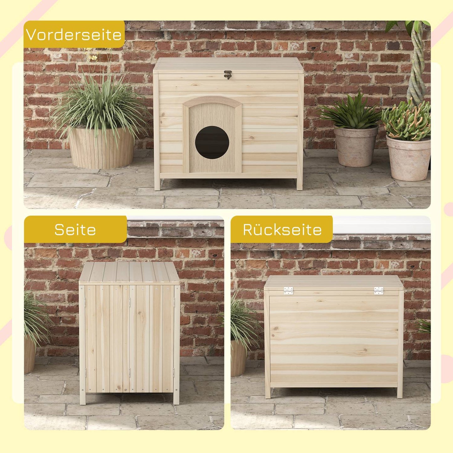Foldable wooden pet house for cats and dogs indoors 13.5 kg