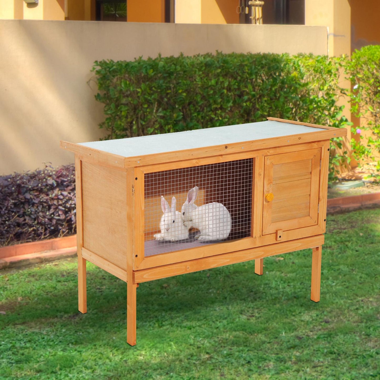 Weatherproof Small animal cage, Wood & Metal, 90x45x65 cm