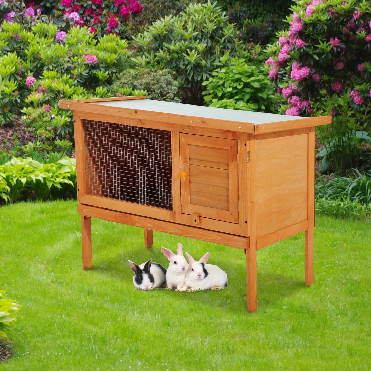 Weatherproof Small animal cage, Wood & Metal, 90x45x65 cm