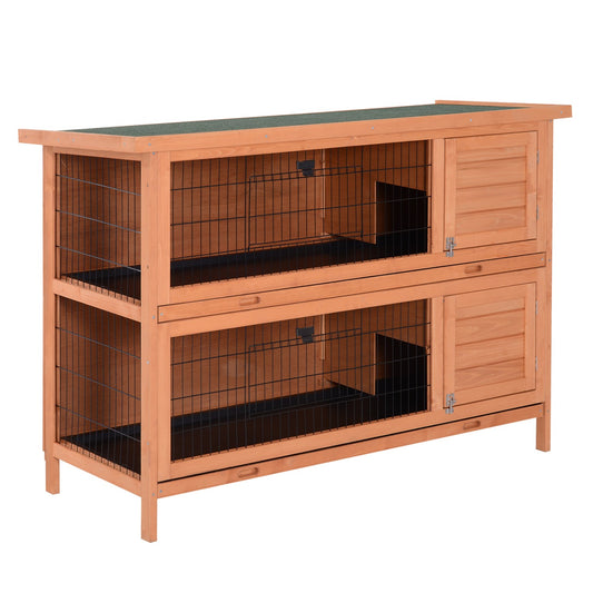 Double decker guinea pig cage, spruce, 136.4 x 50 x 93 cm