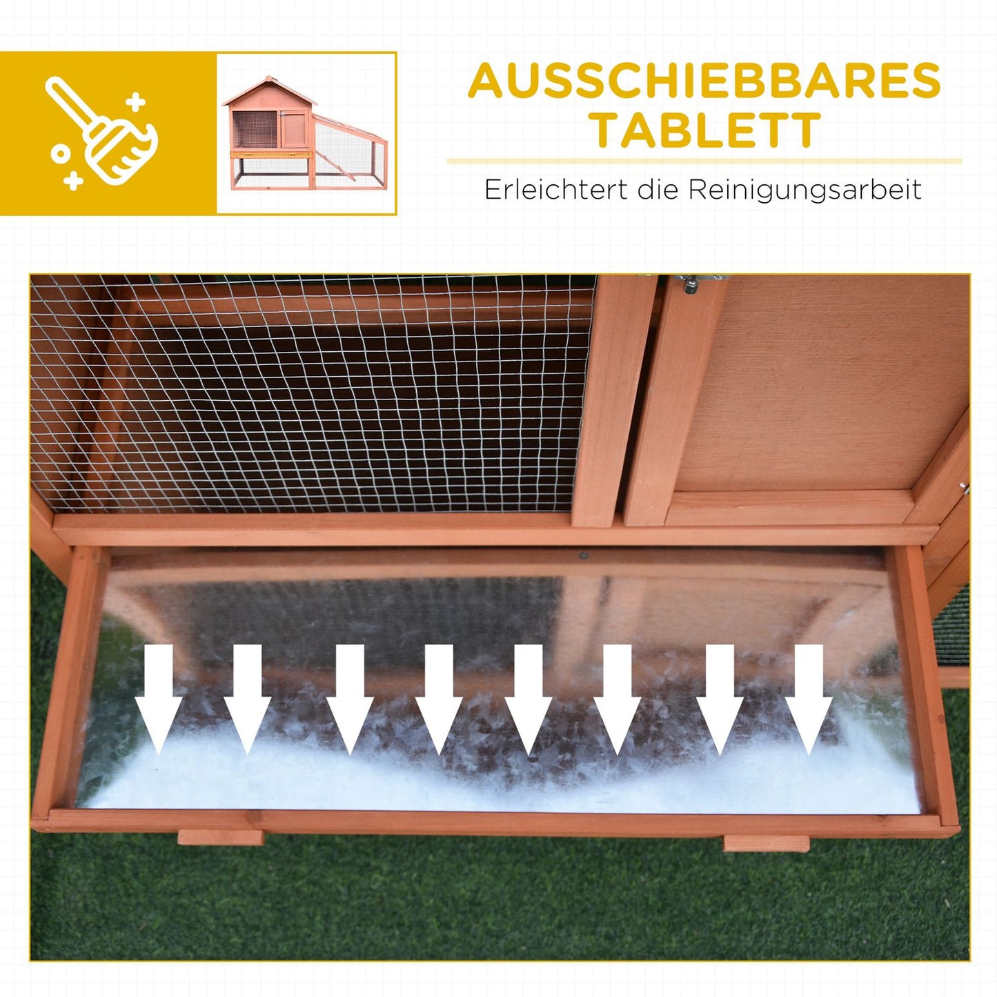 Double decker outdoor cage for small animals, spruce - 144x64.5x100 cm