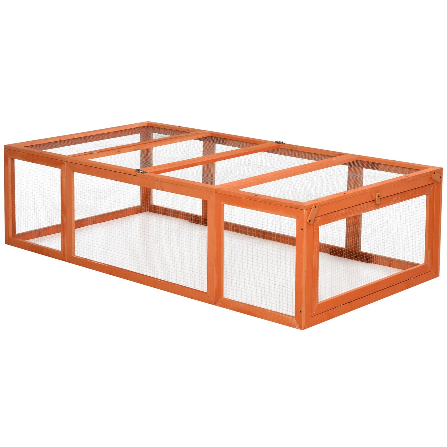 Small animal cage with outdoor enclosure, 180 x 90 x 48 cm