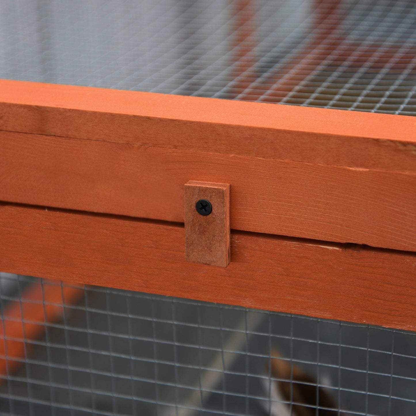 Small animal cage with outdoor enclosure, 180 x 90 x 48 cm