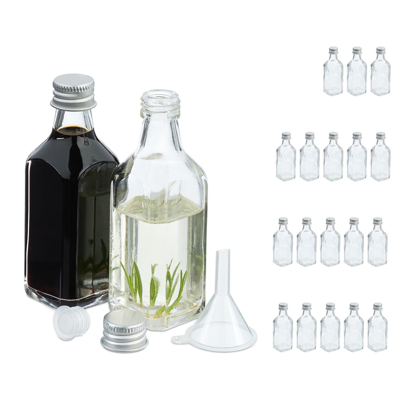 Small bottles in a set