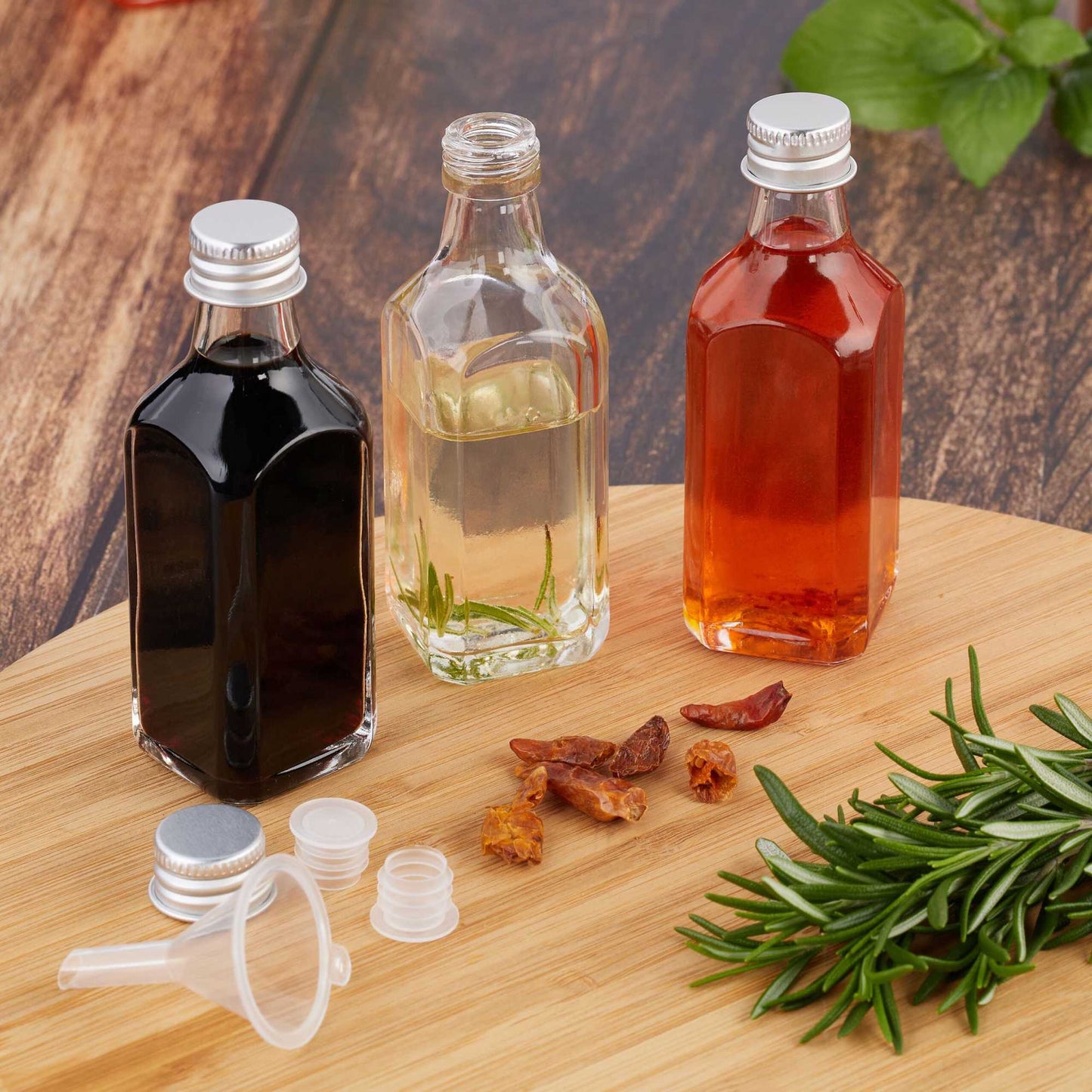 Small bottles in a set