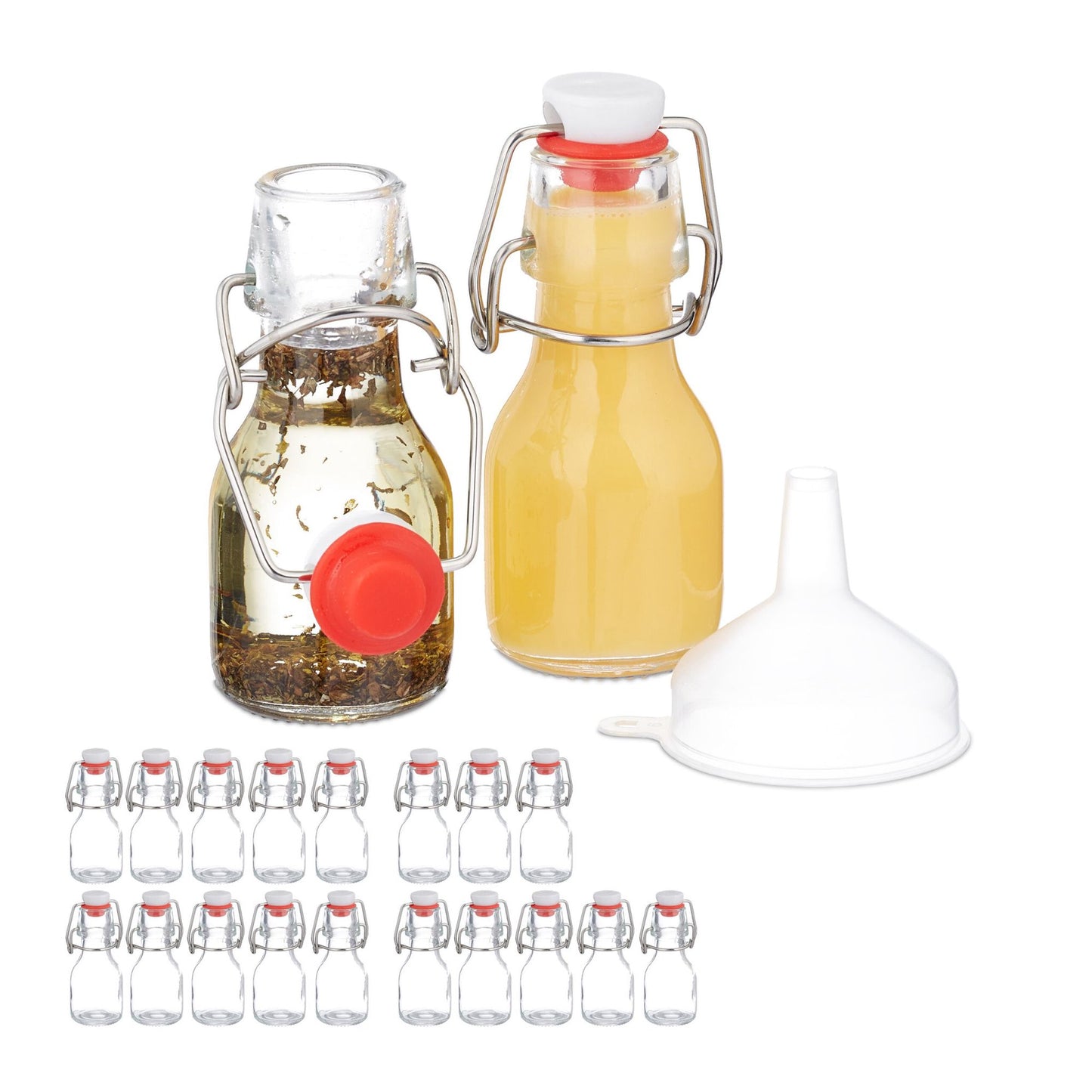Small bottles with swing top set