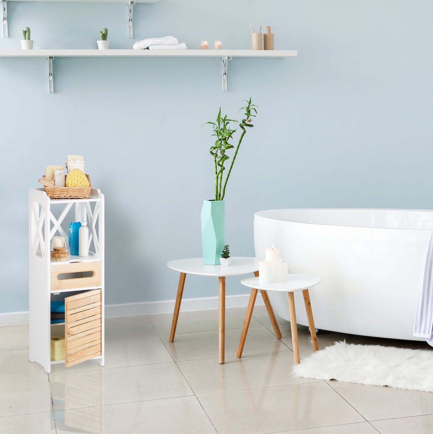 Small side cabinet with 5 shelves