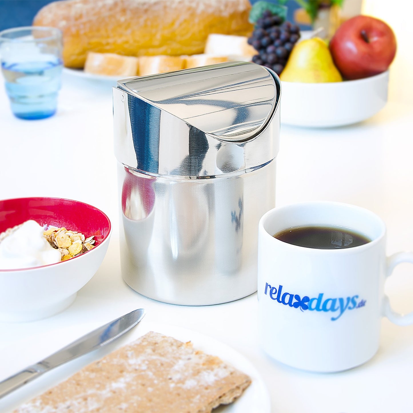 Small waste bin in stainless steel 1.2 l