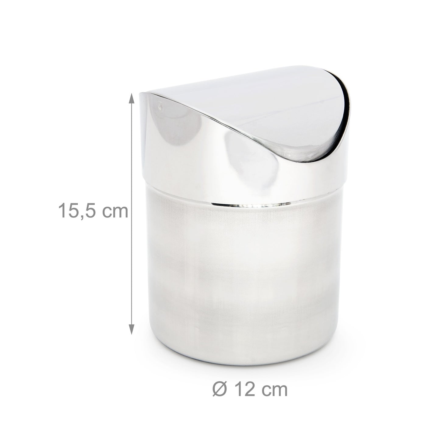 Small waste bin in stainless steel 1.2 l