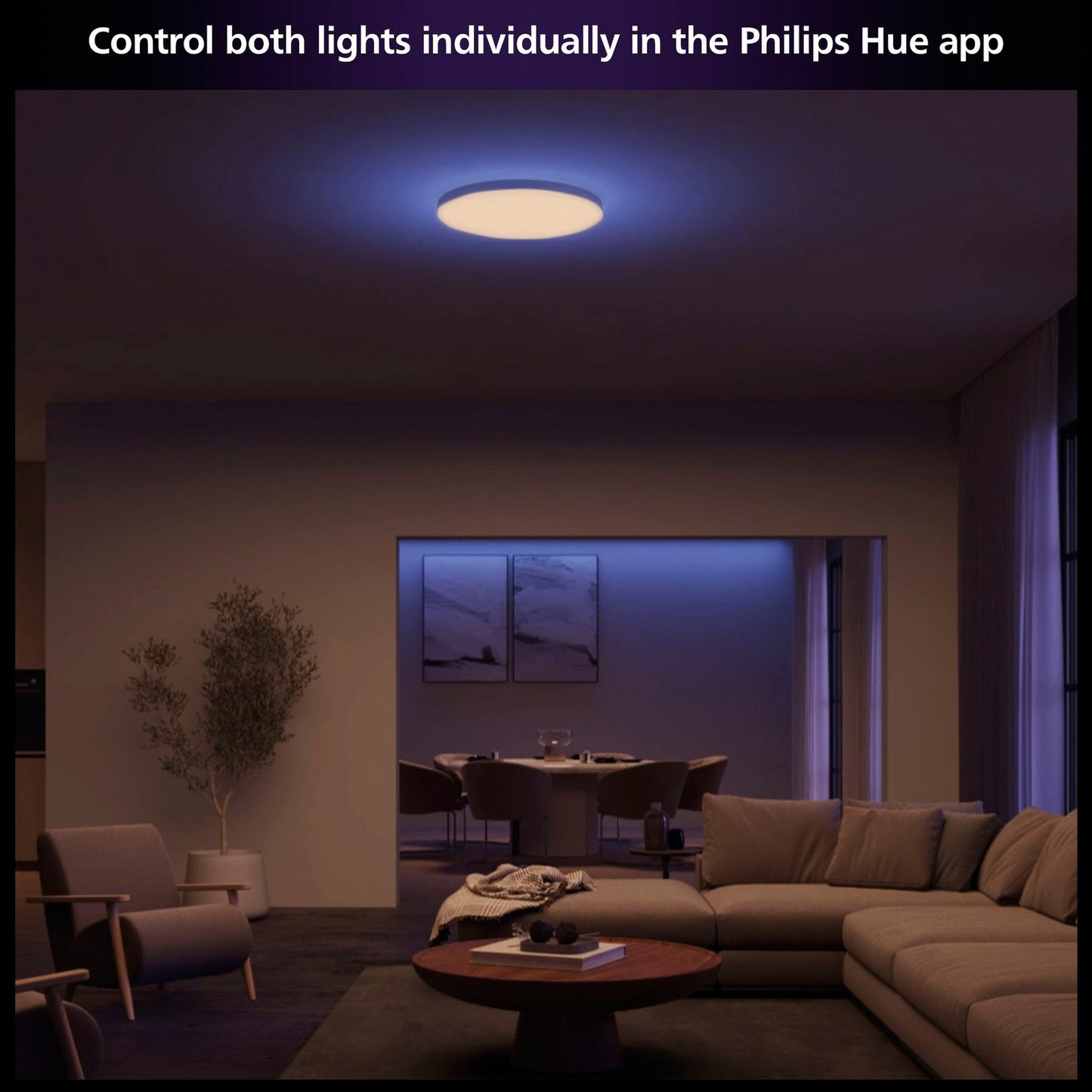 Smart Ceiling Light, 57.4 cm, White & Color Ambiance, 4850 lm