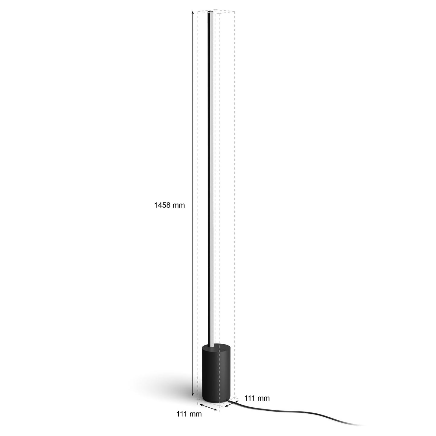 Smart Floor Lamp with Gradient Color Lighting, Black