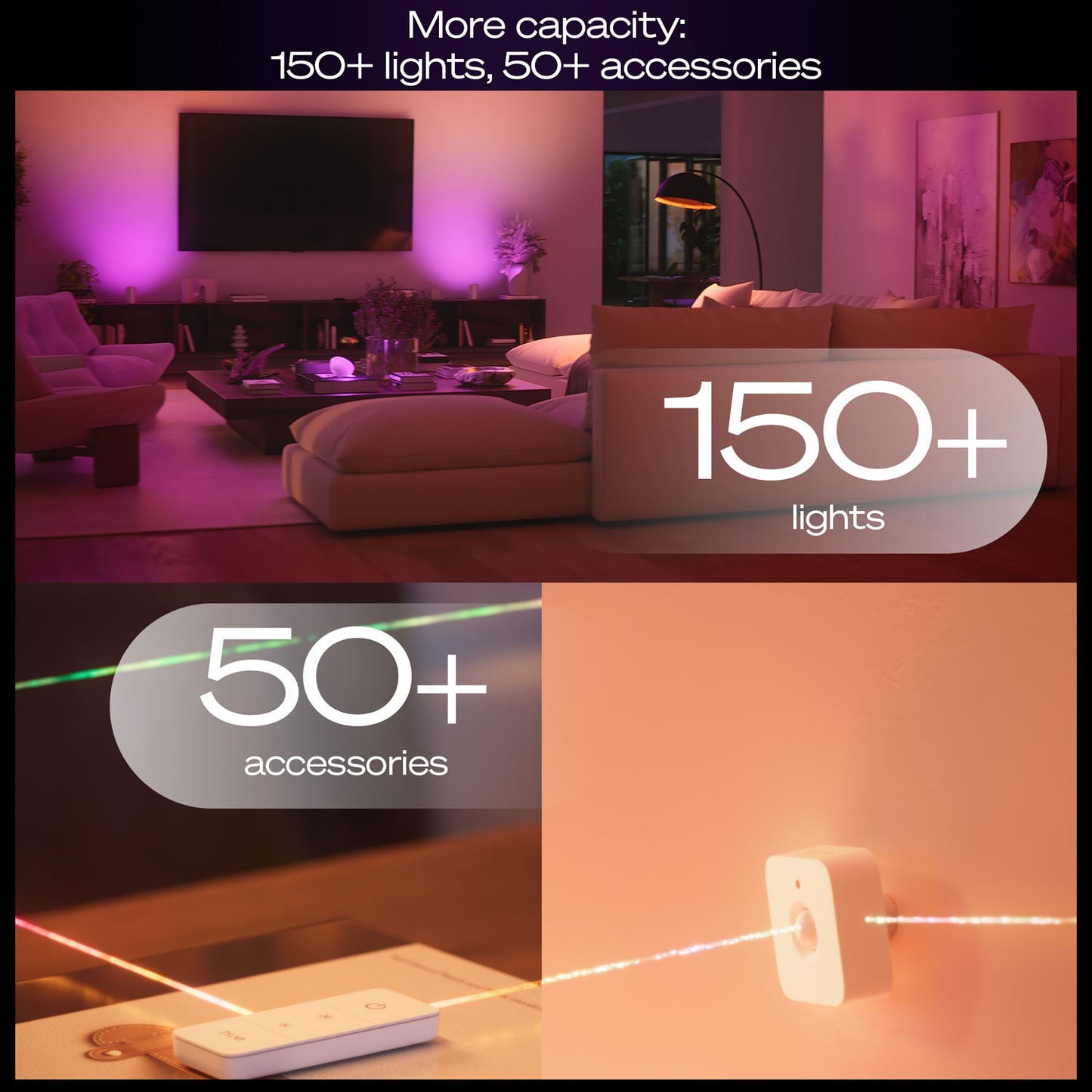 Smart LED Bulbs E27 1100lm, White & Color, 2-Pack with Bridge