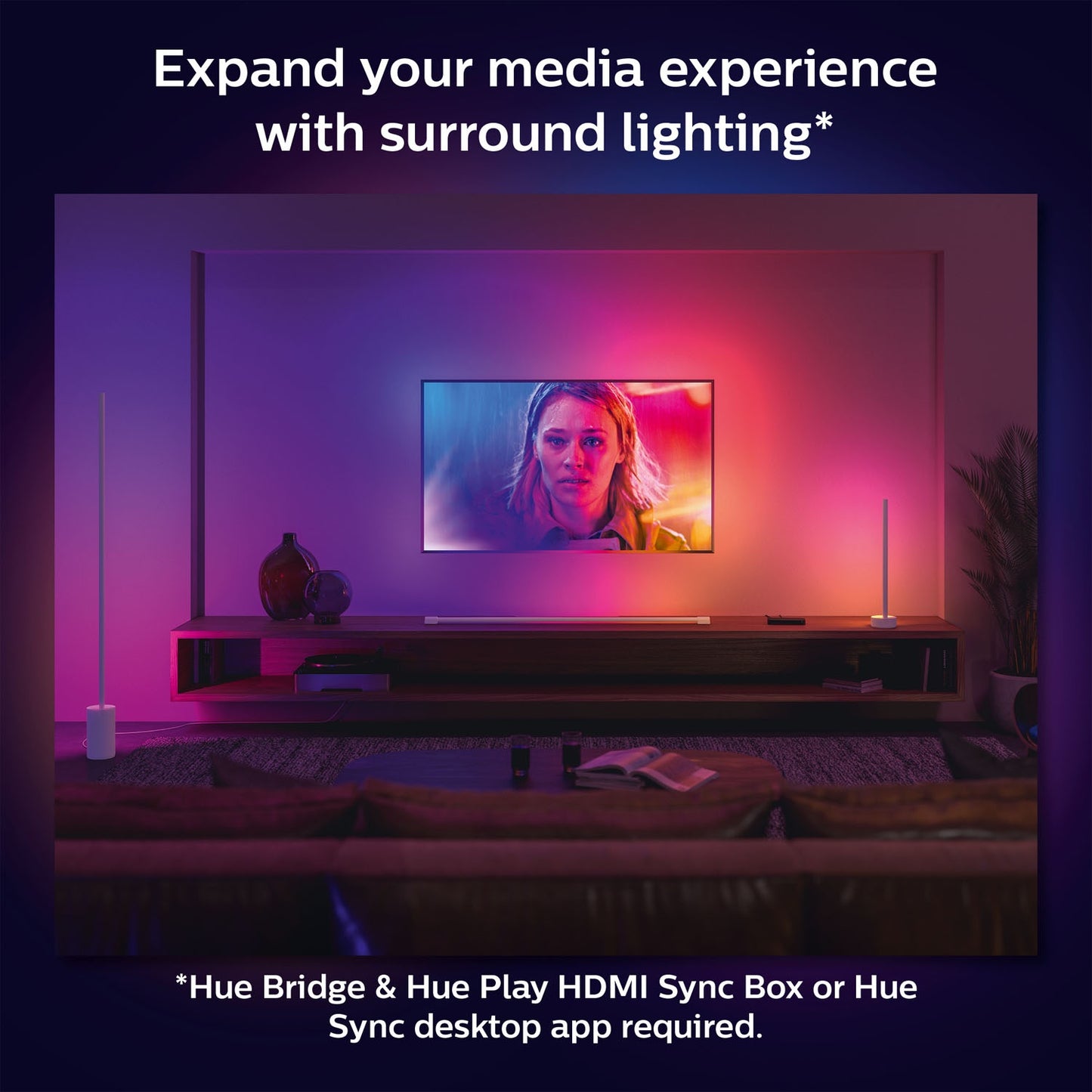 Smart LED Floor Lamp, White & Color Ambiance, Bluetooth Control