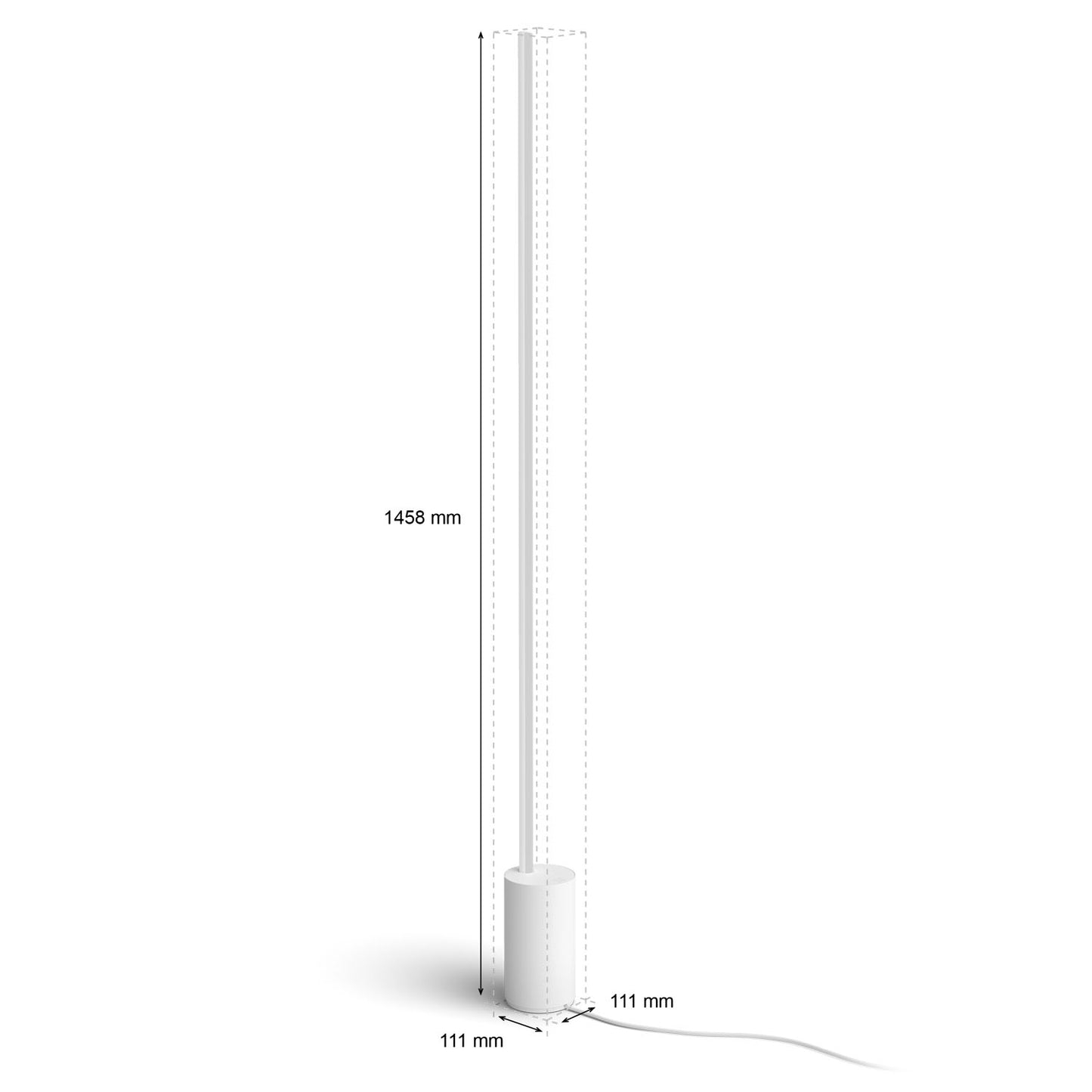 Smart LED Floor Lamp, White & Color Ambiance, Bluetooth Control