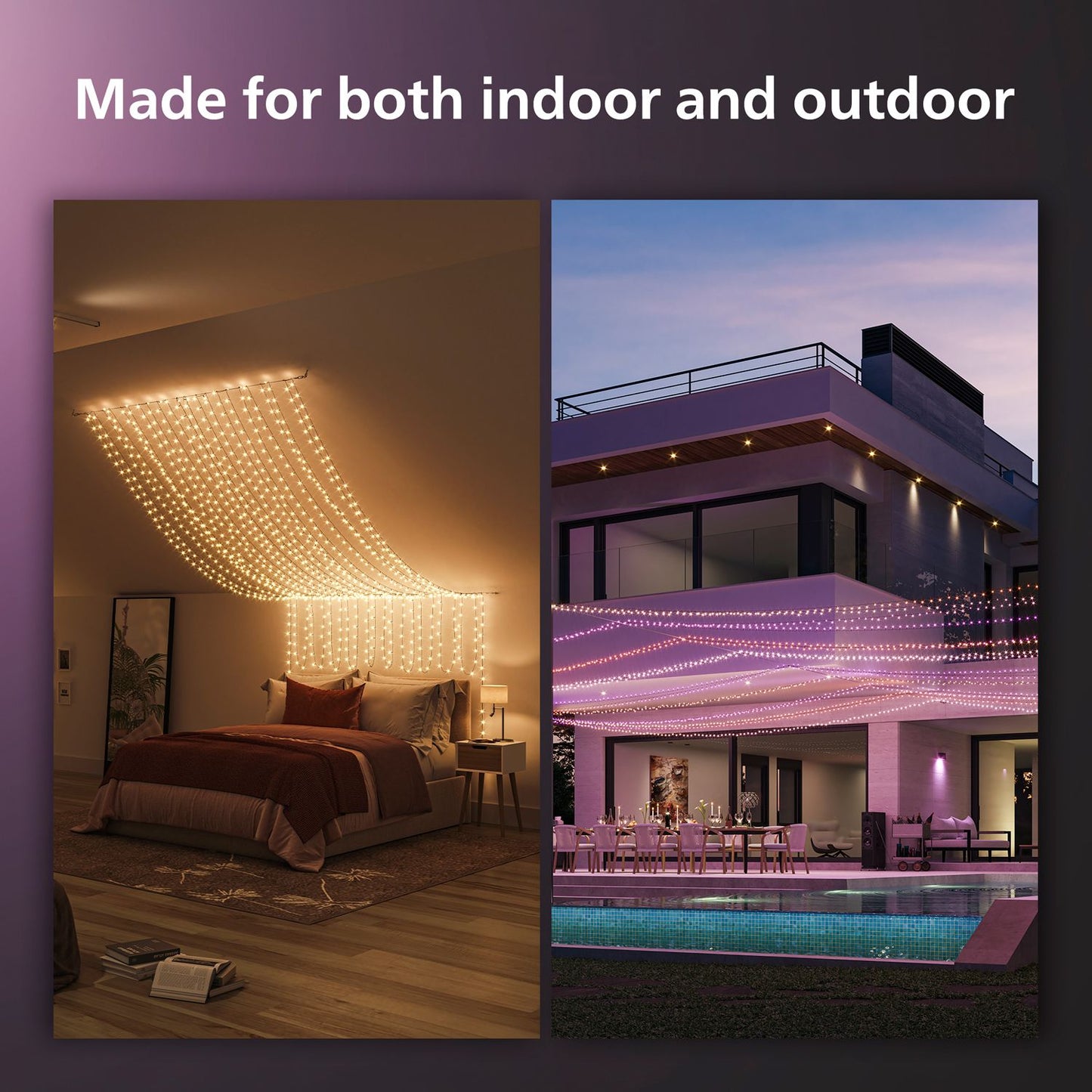 Smart LED String Lights, Indoor/Outdoor, 500 LEDs, 40m
