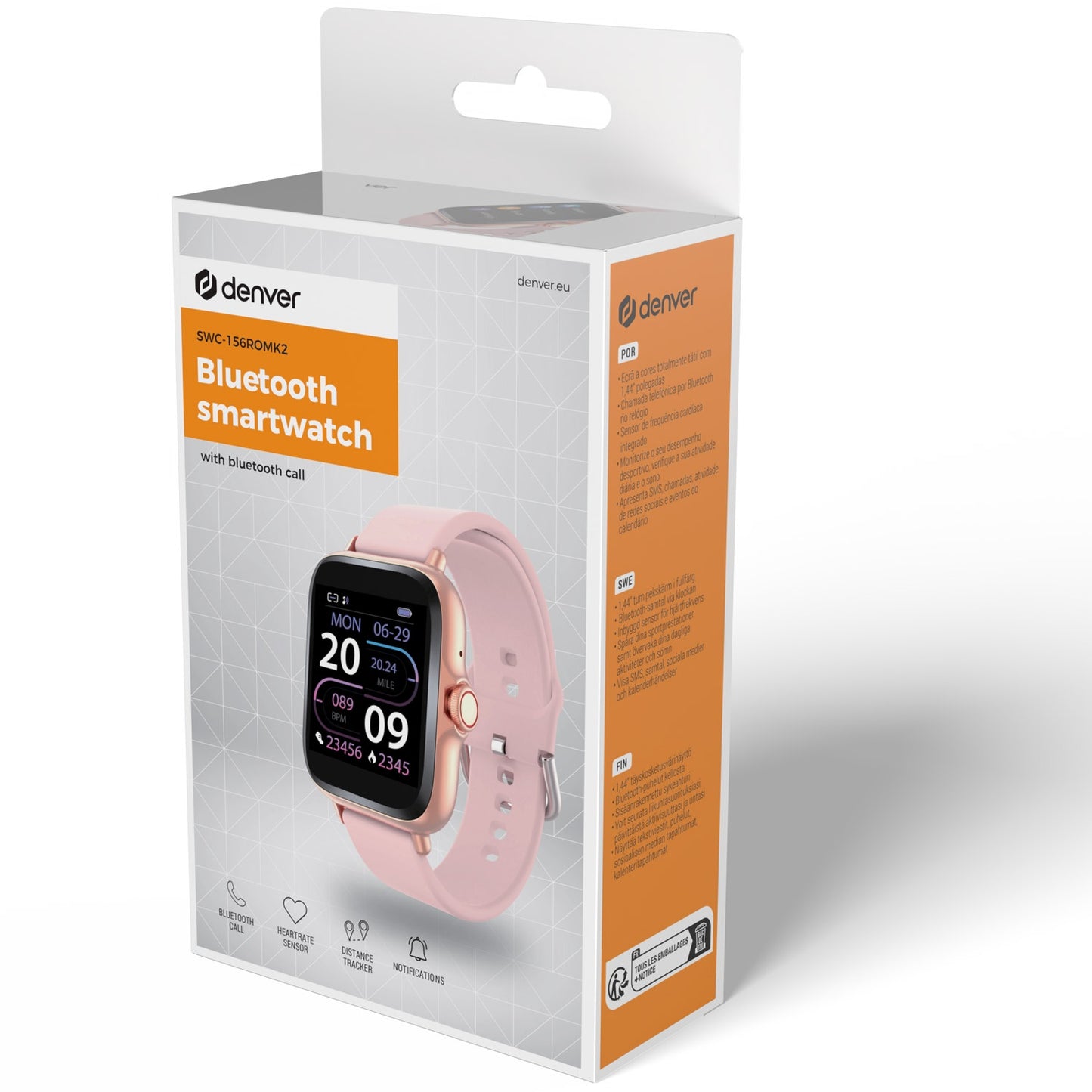 SmartWatch 1.44" display Heart sensor Pink