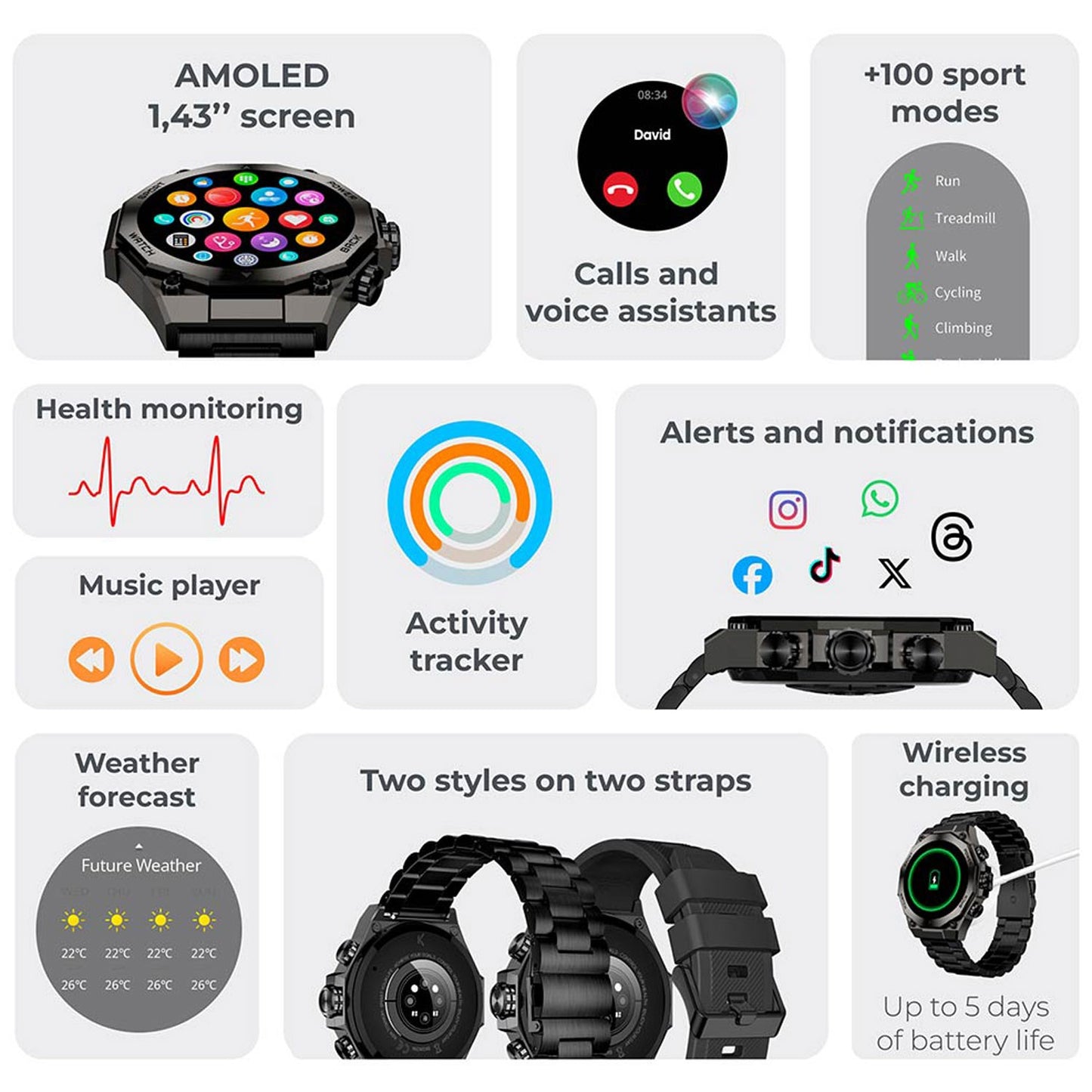 Smartwatch Titanium - Black