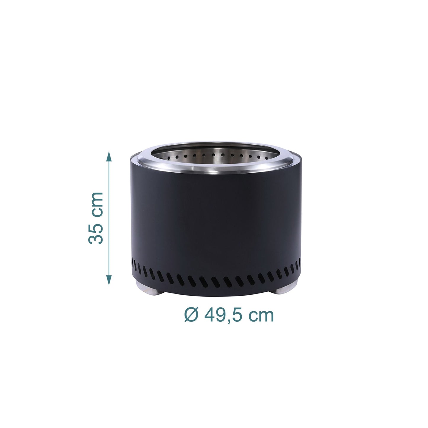 Smokeless Fire Pit, Stainless Steel, 49.5 cm