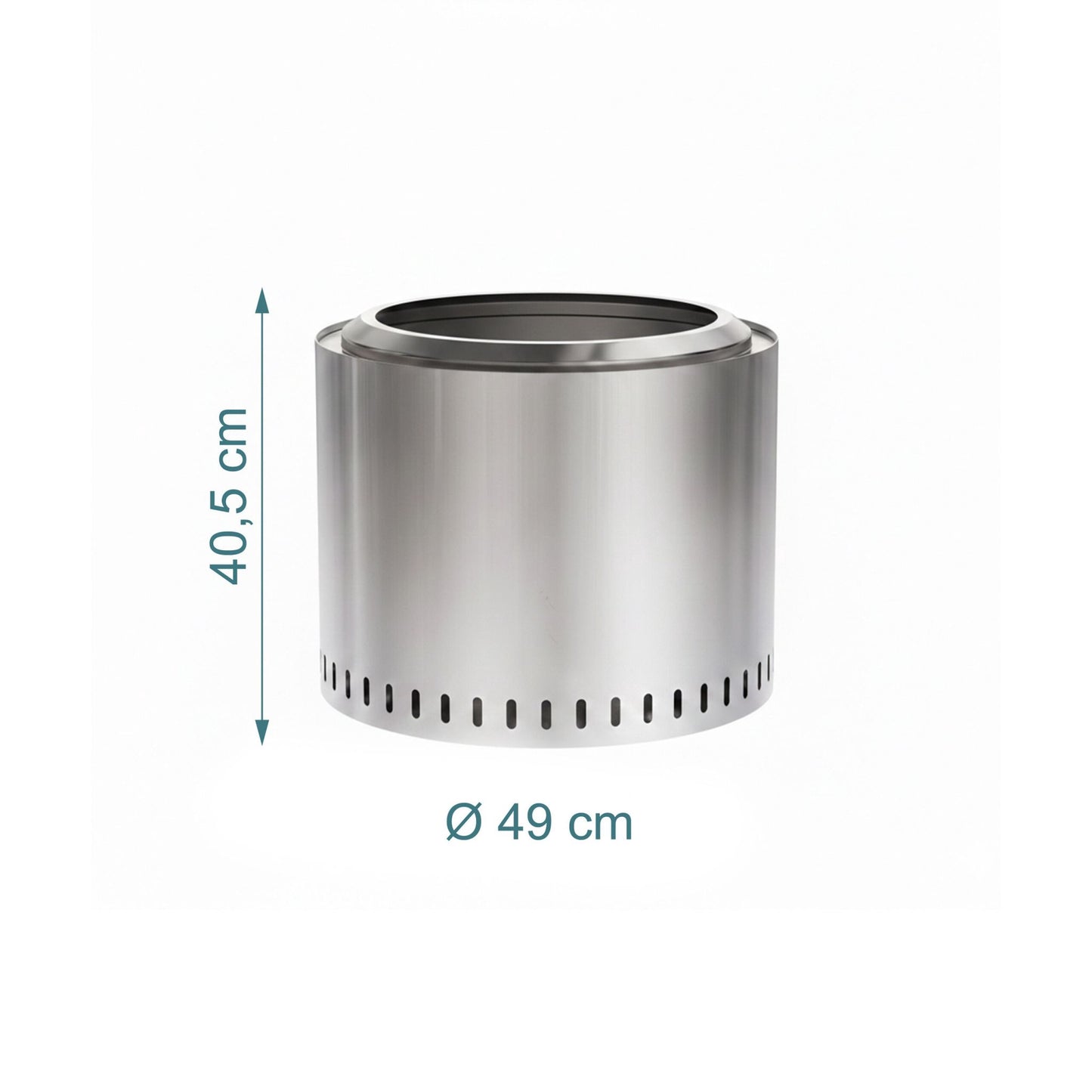 Smokeless Stainless Steel Fire Bowl, 40 x 49 cm