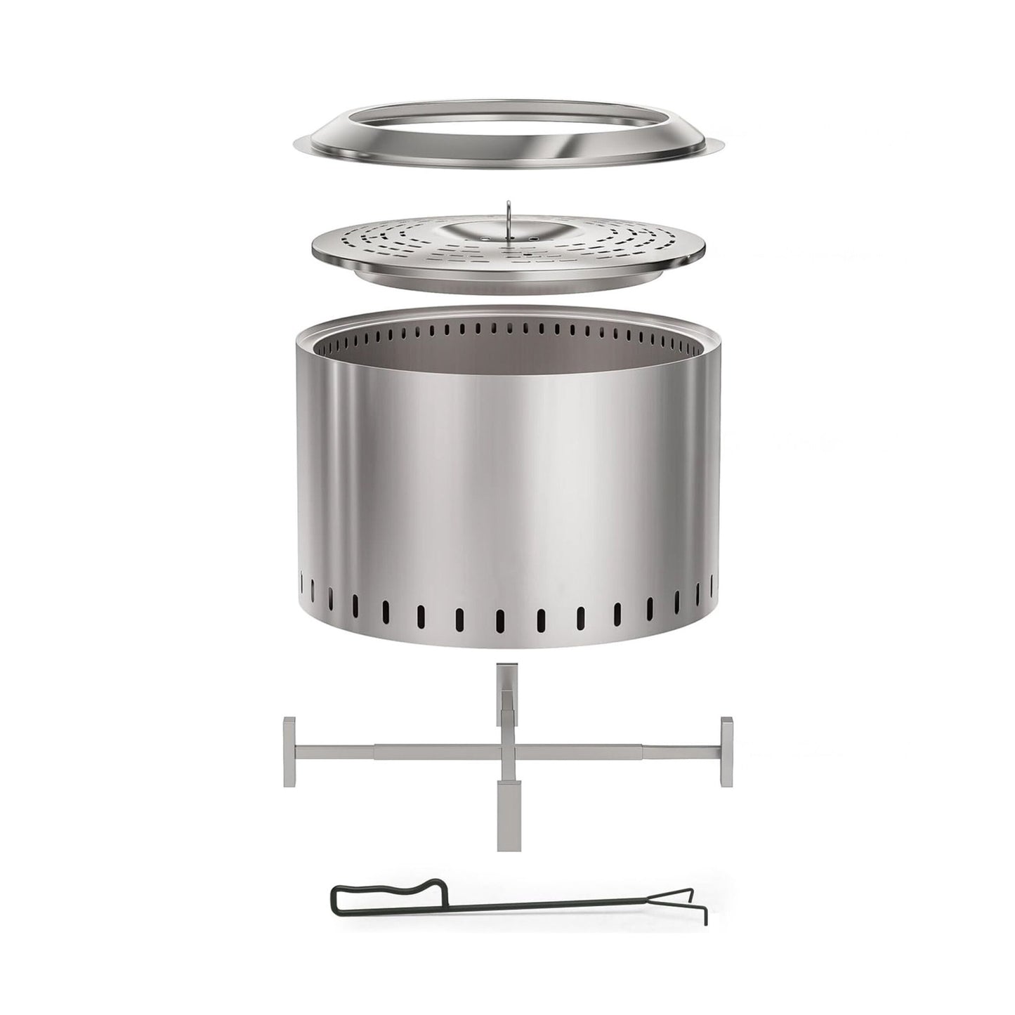 Smokeless Stainless Steel Fire Pit, 49 cm
