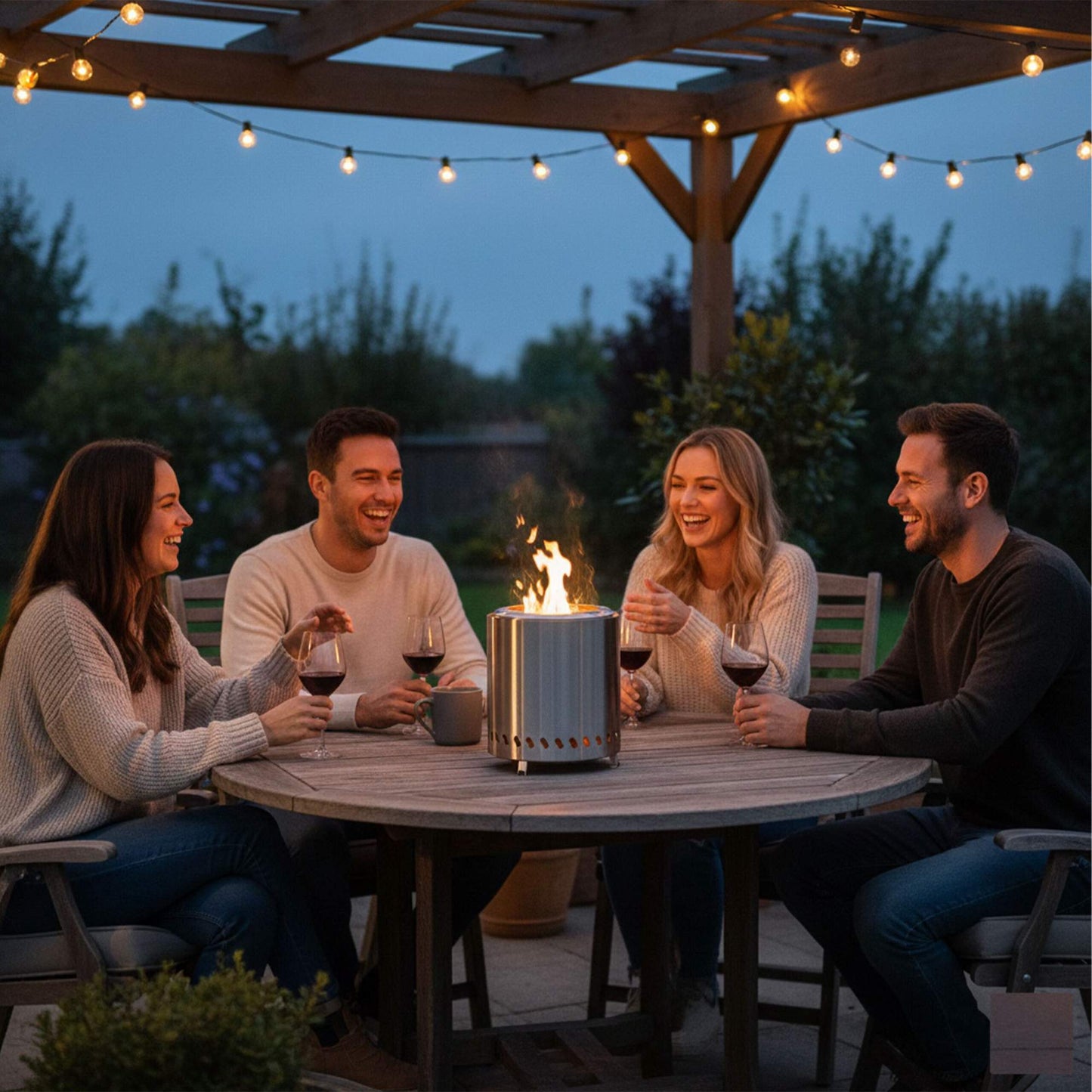 Smokeless Stainless Steel Tabletop Fire Pit Ø22.5 cm