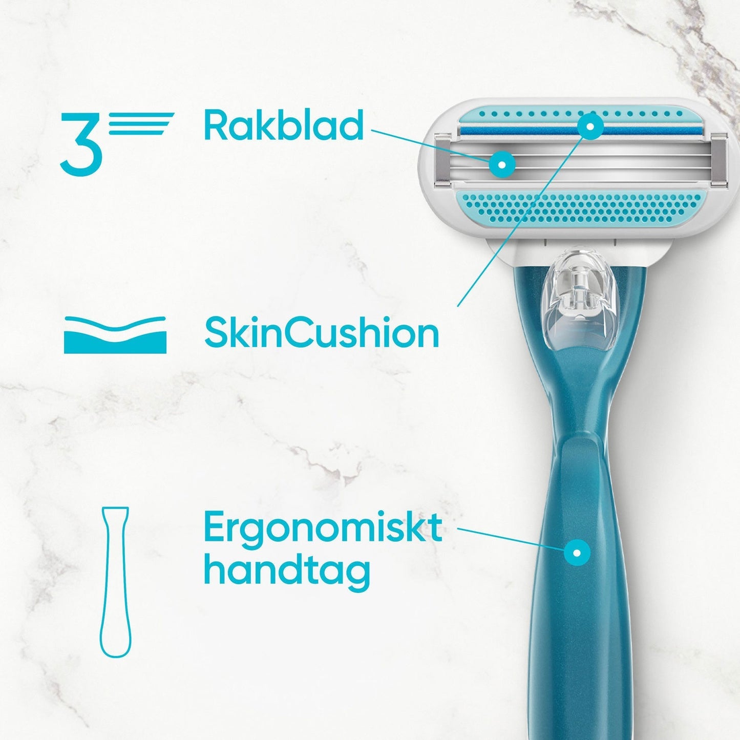 Smooth razor + 2 razor blades