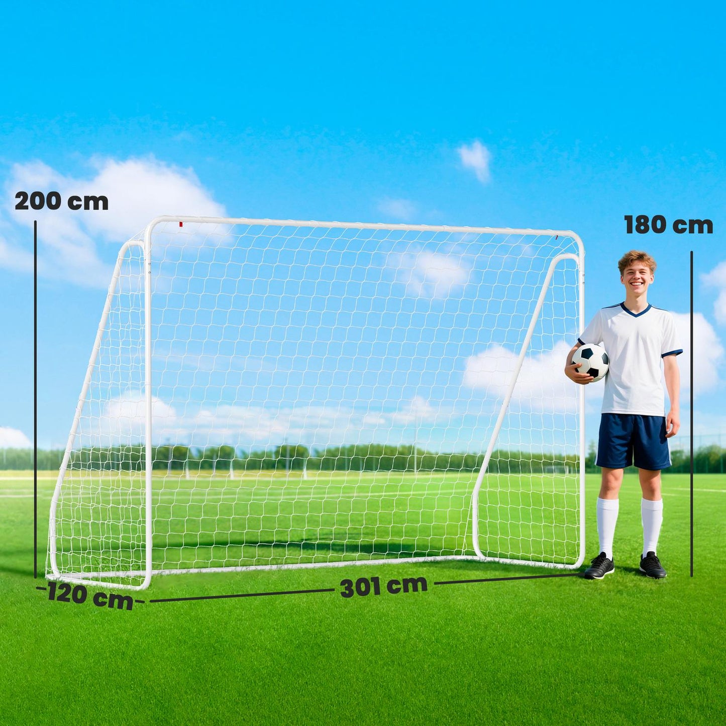 Soccer Goal for Training & Games, UV-Resistant, Anchors Included