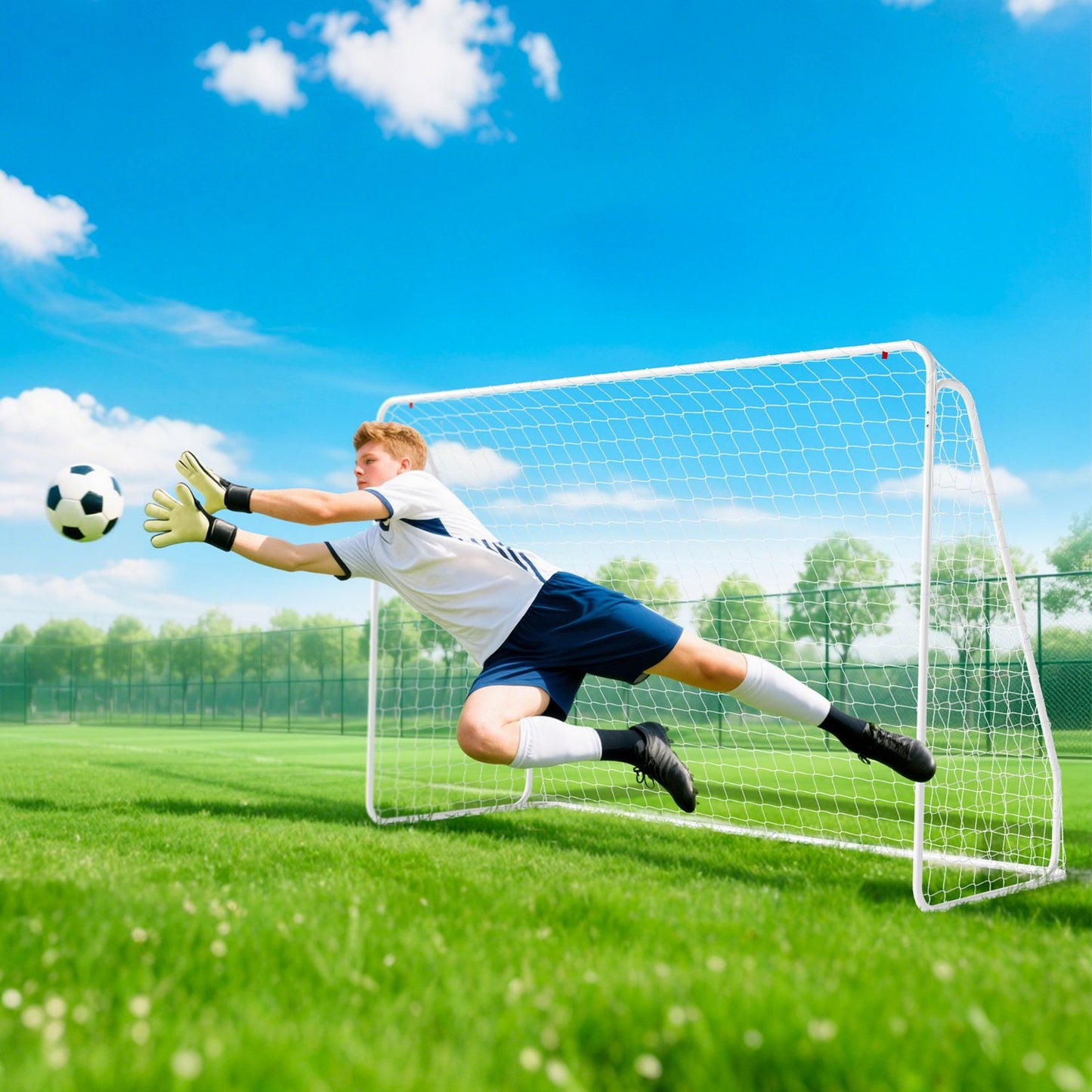 Soccer Goal for Training & Games, UV-Resistant, Anchors Included