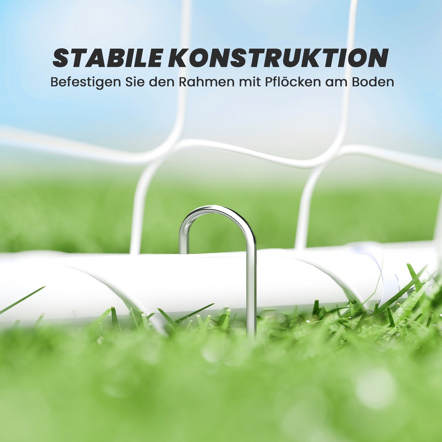 Soccer Goal for Training & Games, UV-Resistant, Anchors Included