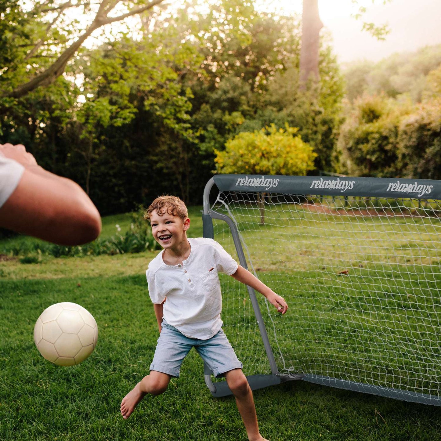Soccer goal in gray