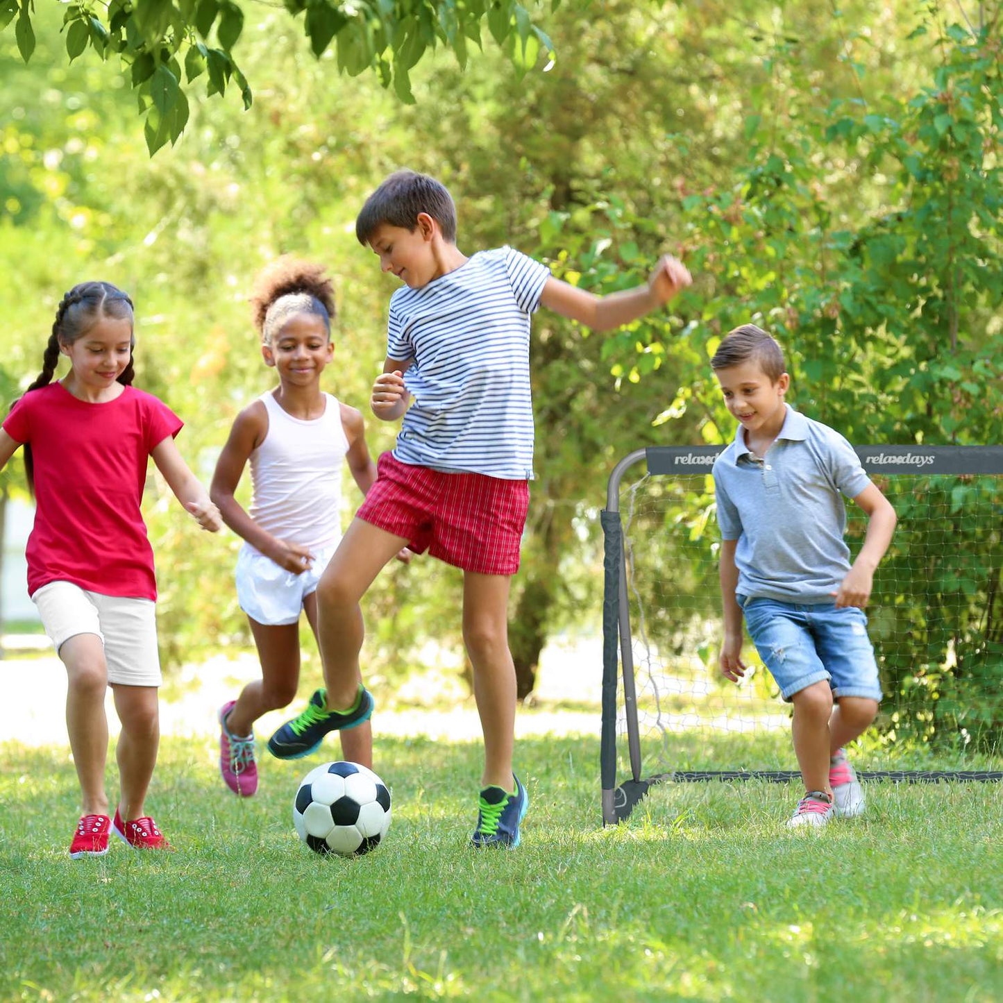 Soccer goal in gray