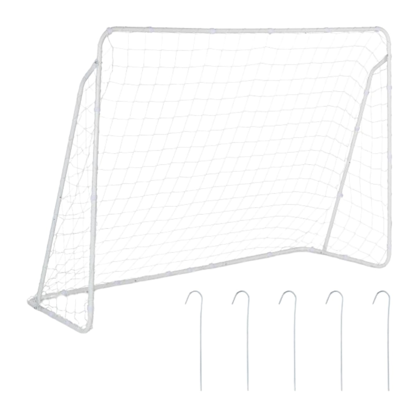 Soccer goal in white steel