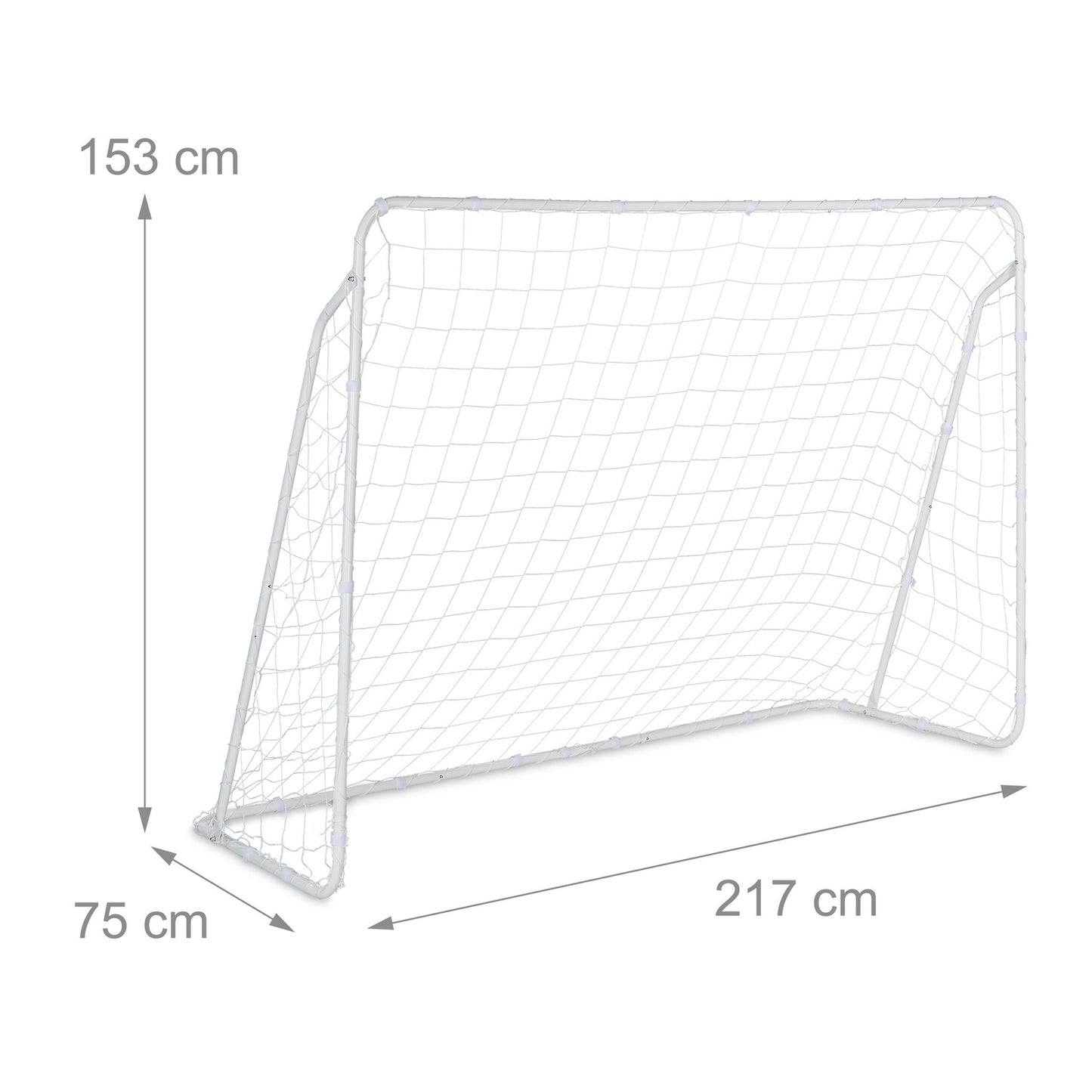 Soccer goal in white steel