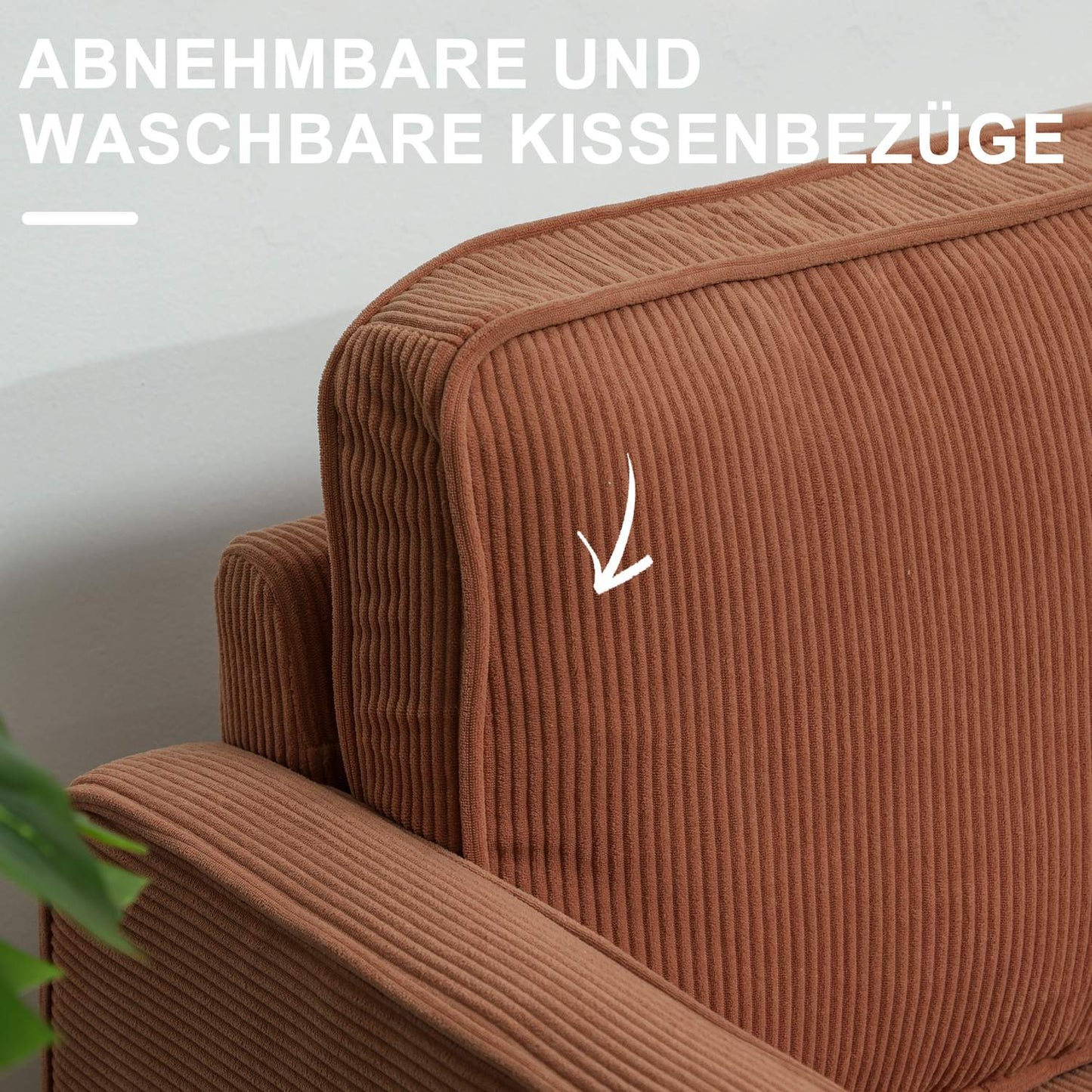 Pink 2-seater sofa with storage, modern upholstered design