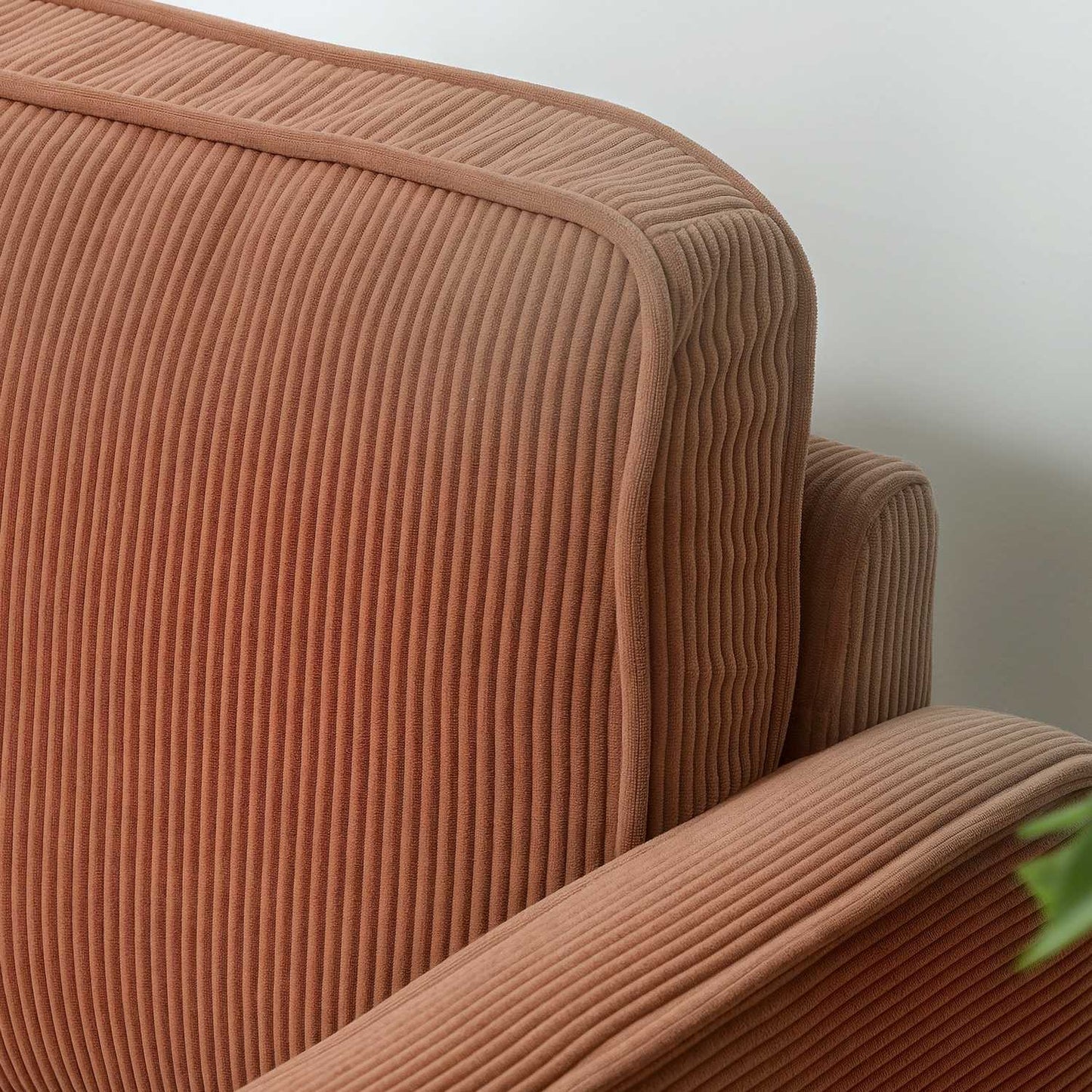 Pink 2-seater sofa with storage, modern upholstered design